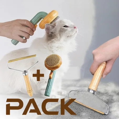 فرشاة للحيوانات الاليفة الاكثر طلبا مع فرشاة الوبر للملابس