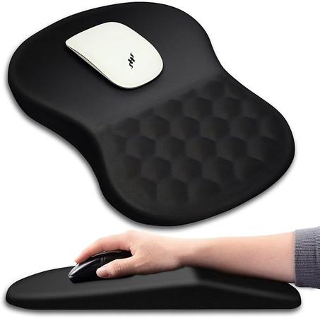 Hokafenle Alfombrilla ergonómica para mouse con diseño de masaje, reposamuñecas para aliviar el dolor con espuma viscoelástica y base de poliuretano antideslizante, alfombrillas para mouse in