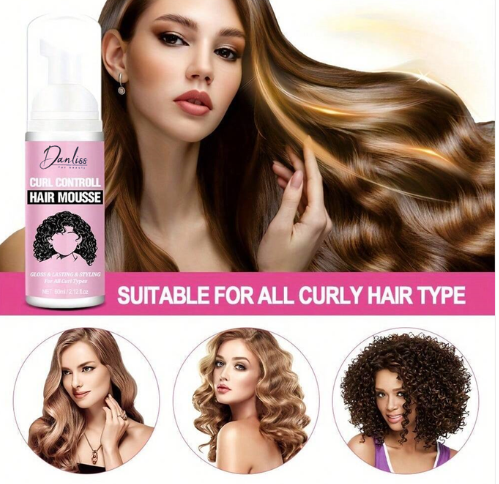 رغوة تجعيد الشعر لتحسين مظهر الشعر المجعد أو المموج