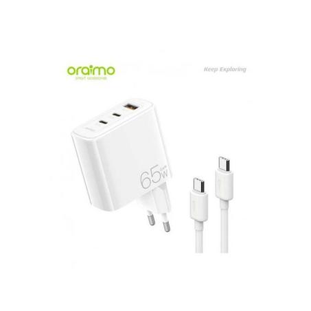 شاحن أورايمو السريع 65 واط - طاقة خارقة في حجم صغير -   Oraimo 65W Fast Charger - Super Power in Tiny Size