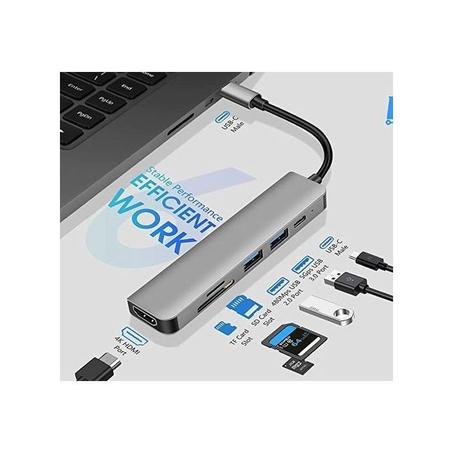 6in-1 Multiport Type C Adapter -  المحول المتعدد 6 في 1