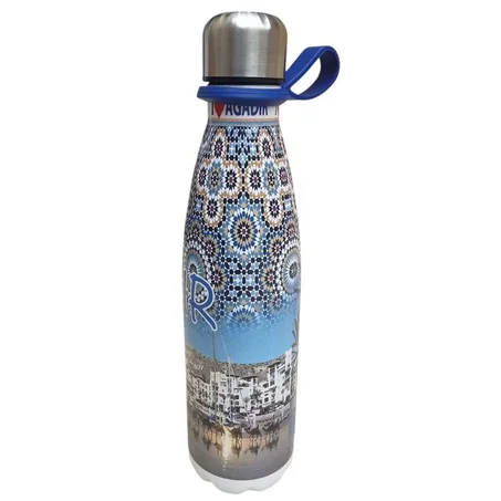 زجاجة عازلة فولاذية – تصميم زليج مغربي 350 مل   -  Insulated Steel Bottle – Moroccan Zellige Design 350ml