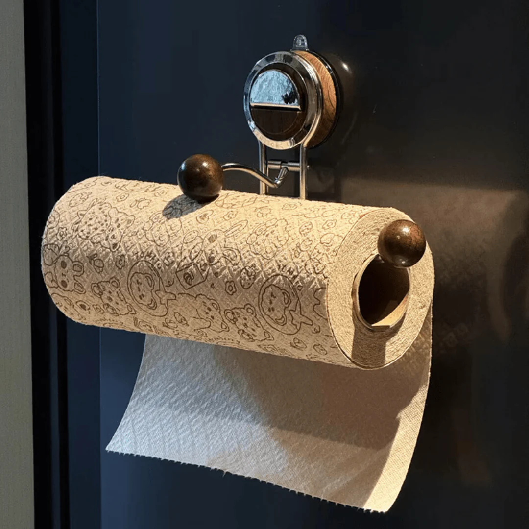 حامل مناشف ورقية متعدد الأغراض مزود بكوب شفط