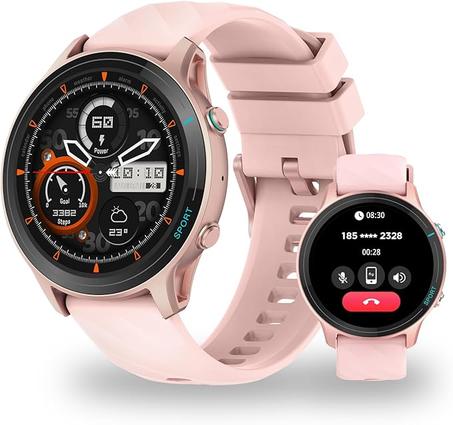 ساعة ذكية 1.54 انش للنساء رد/اجراء مكالمات للرجال مقاومة للماء بتصنيف IP68 لتتبع اللياقة البدنية اكثر من 123 وضع رياضي تتبع النشاط لاندرويد وiOS بينك زهري