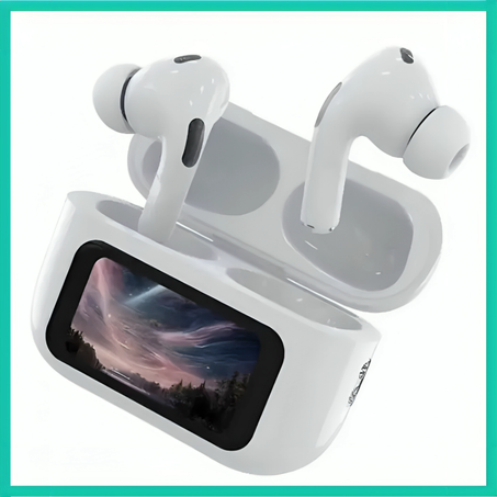 سماعات أذن لاسلكية مع شاشة LCD تعمل باللمس