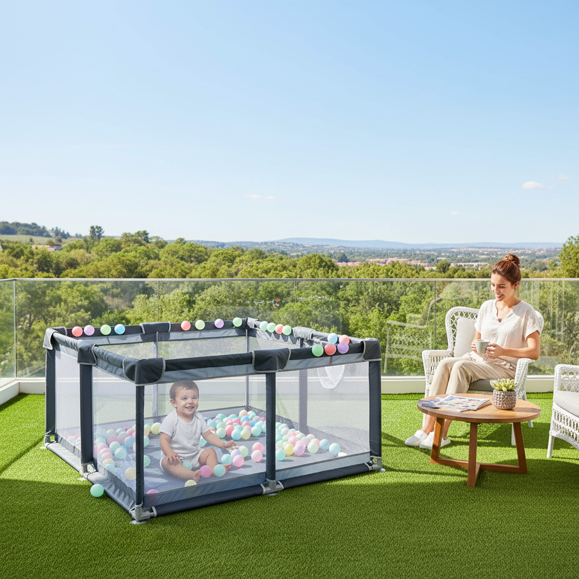 ساحة كورنر لعب للاطفال من فينيسين، 200 × 180 سم للاطفال الصغار