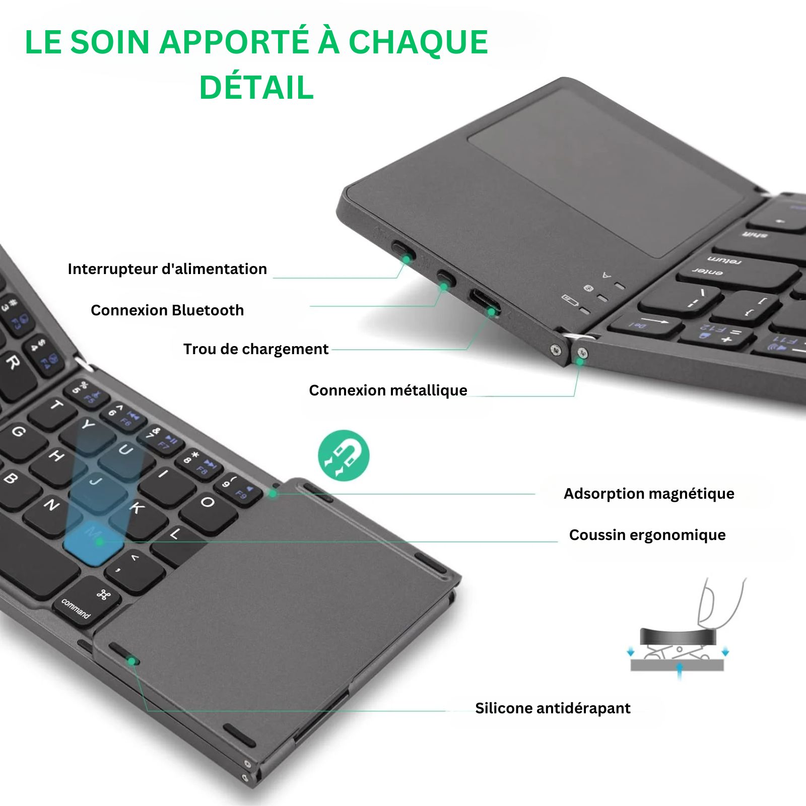 Bon Plan : Un clavier Bluetooth pliable avec pavé tactile à 23.79€