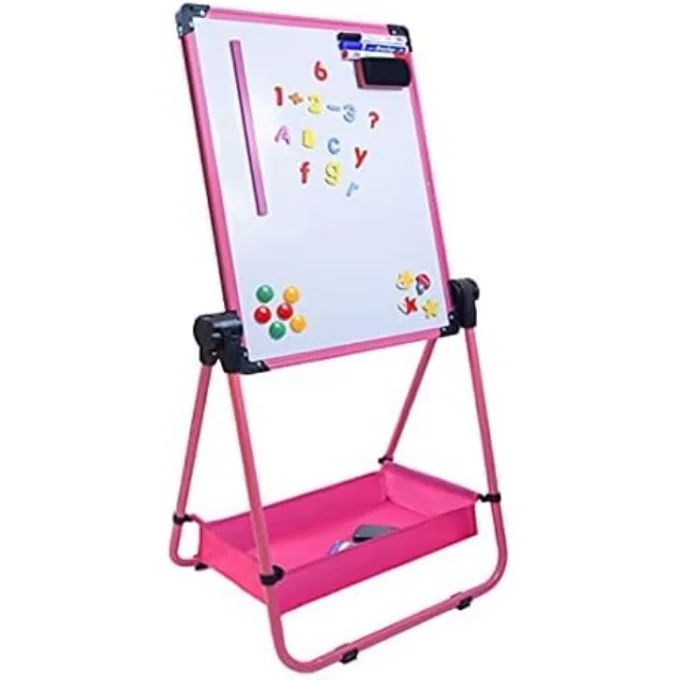 Quadro magnético de desenho e aprendizagem dupla face para casa