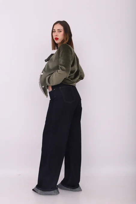 Pantalon denim wide leg