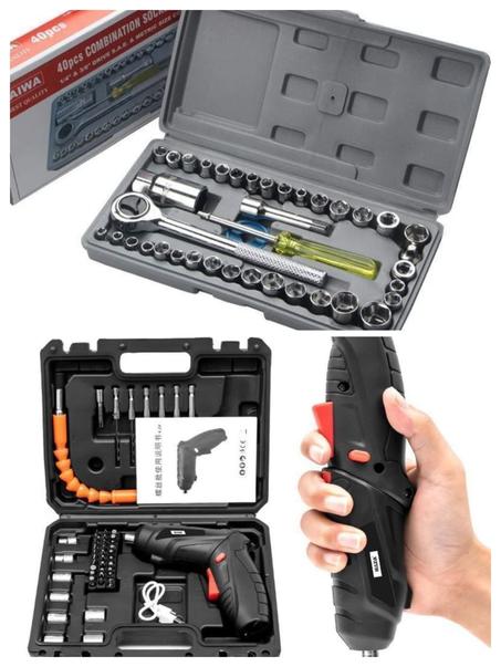 Perceuse electrique avec 47 piéces (Rechargeable) + 40 piece TooL set