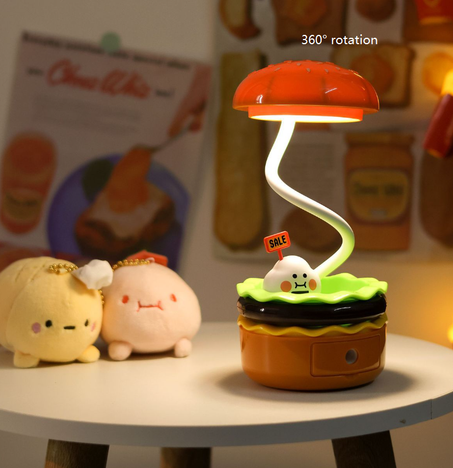 مصباح ليلي و مبراة أقلام بتصميم هامبرغرللأطفال