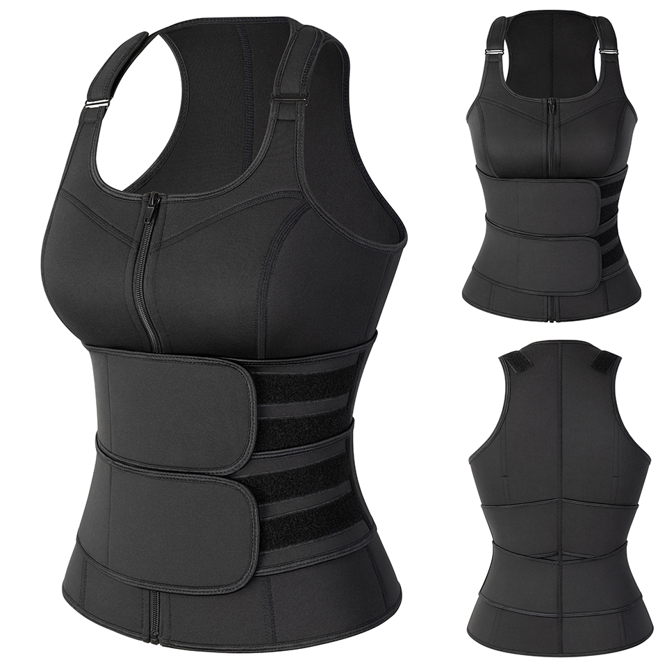 مشد التنحيف Néoprène مقاسات لجميع السيدات، فستان تشكيل الجسم ، 2 شرائط فولاذية ،للتمارين الرياضية