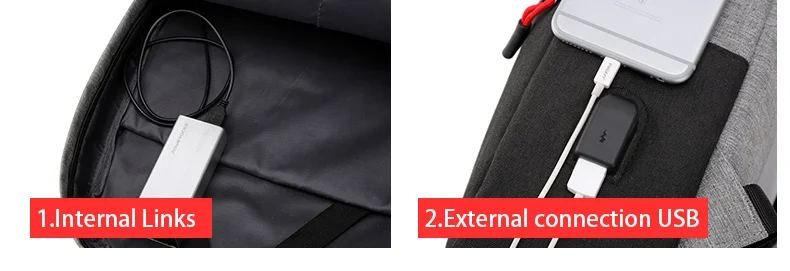 حقيبة ظهر من Kenpité، حقيبة كمبيوتر محمول مع منفذ شحن مدمج