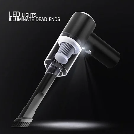 مكنسة كهربائية محمولة متعددة الوظائف لاسلكية قابلة لإعادة الشحن نموذج شفط قوي سريع الشحن للسيارة والمنزل