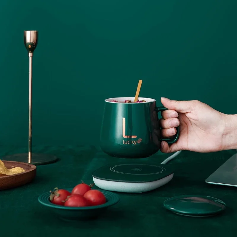 جهاز تسخين LUCKY محمول بمؤقت و سريع الشحن لجميع السوائل مع كوب و ملعقة
