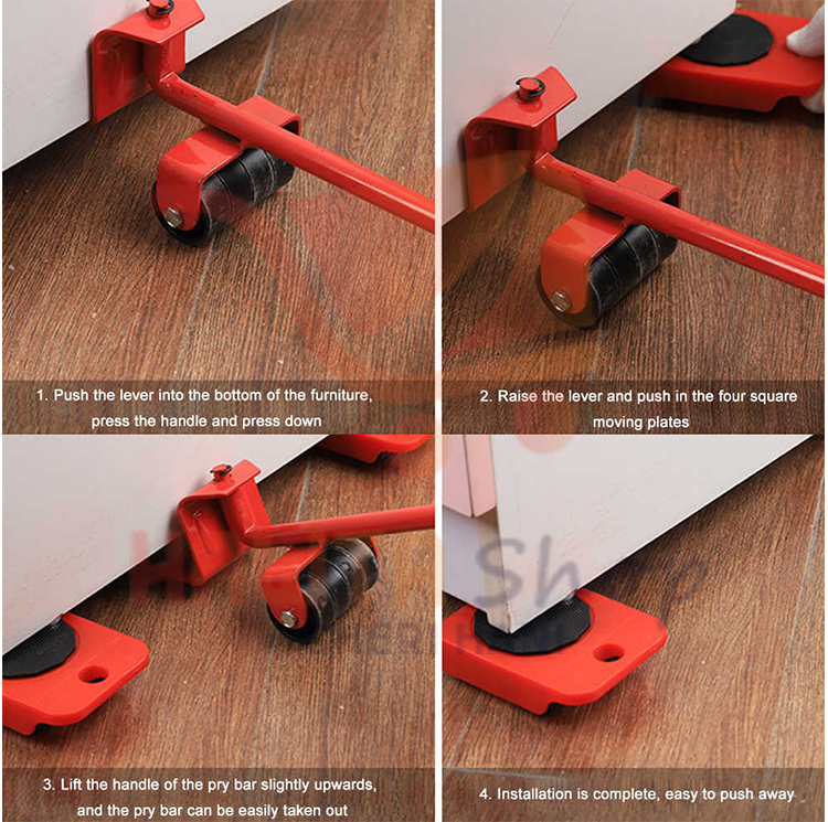 مجموعة أدوات رفع و نقل الأثاث بكل الاحترافية و بمجهود قليل مكونة من 5 قطع