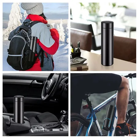 ترموس حرارية ذكية من الفولاذ المقاوم للصدأ ,تحافظ على حرارة الشاي او القهوة و تسمح لك مراقبة حرارة الداخل عبر شاشة تعمل باللمس  HD LCD