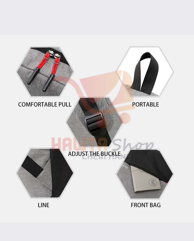 حقيبة ظهر من Kenpité، حقيبة كمبيوتر محمول مع منفذ شحن مدمج