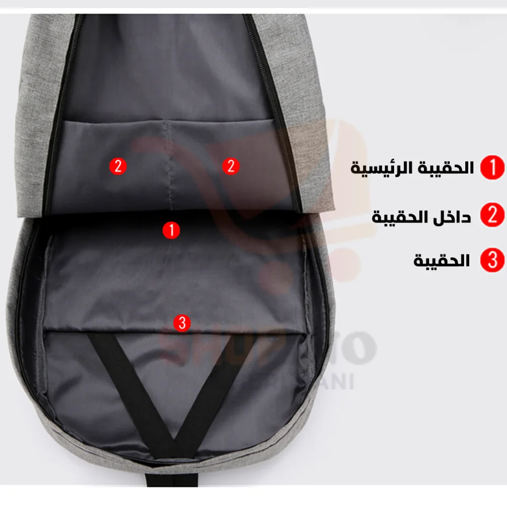 حقيبة ظهر من Kenpité، حقيبة كمبيوتر محمول مع منفذ شحن مدمج