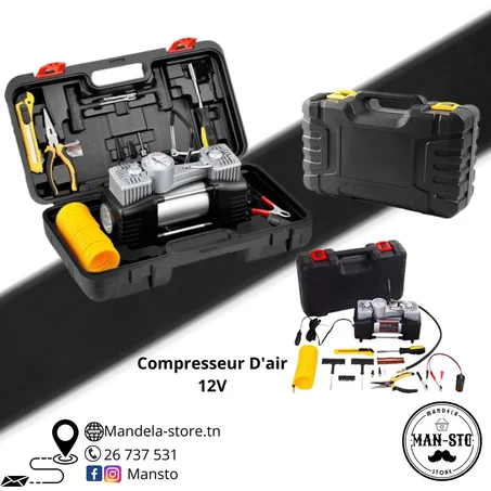 compresseur voiture 12v avec coffret
