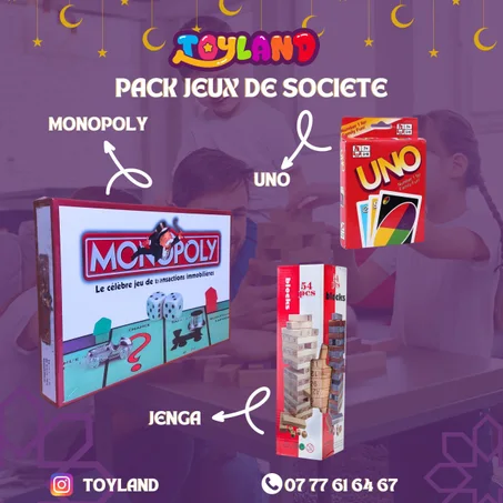 MONOPOLY + JENGA + UNO