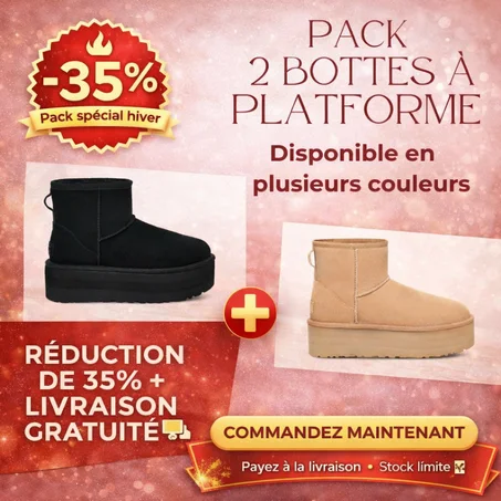 Pack 2 UGG Bottes À Platforme