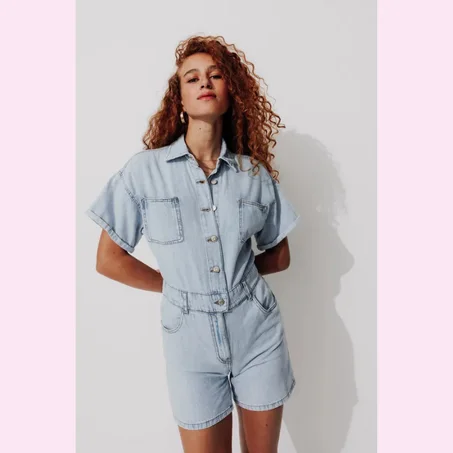 PROMOD Combishort en jean Femme - Jean clair