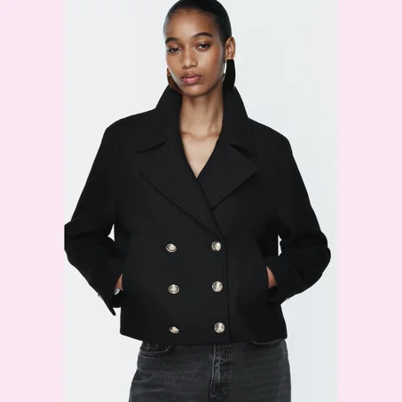 Veste Manteau Zara Courte Double Boutonnage