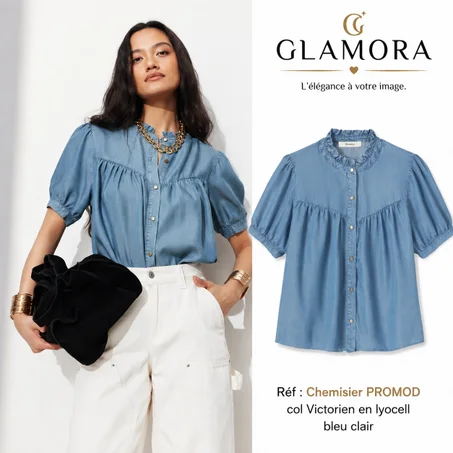 Chemisier Promod bleu clair