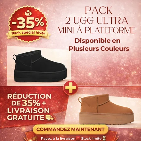 Pack 2 UGG Bottes Ultra Mini À Plateforme