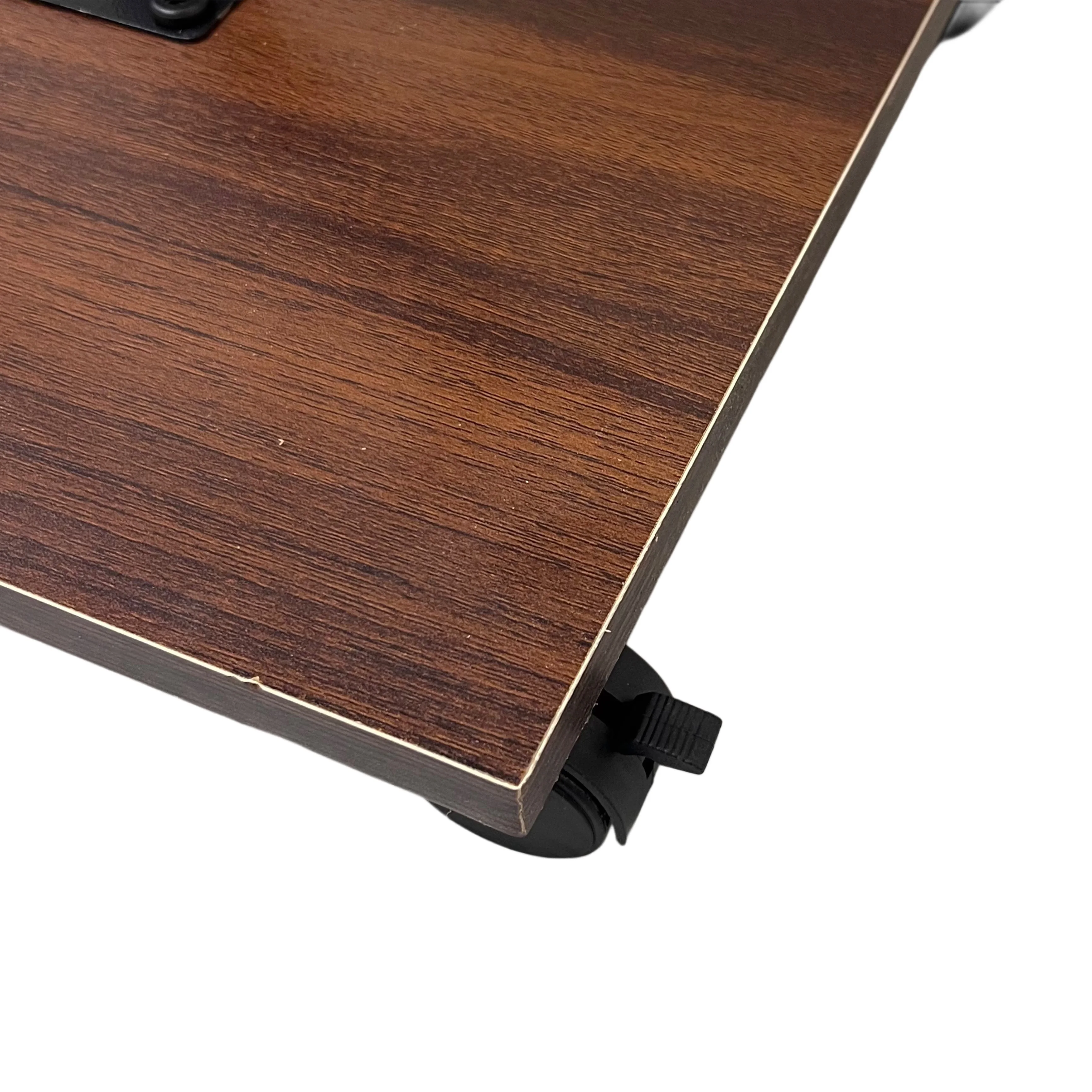 طاولة جانبية متحركة قابلة للتثبيت – تصميم C بعجلتين مع رف سفلي