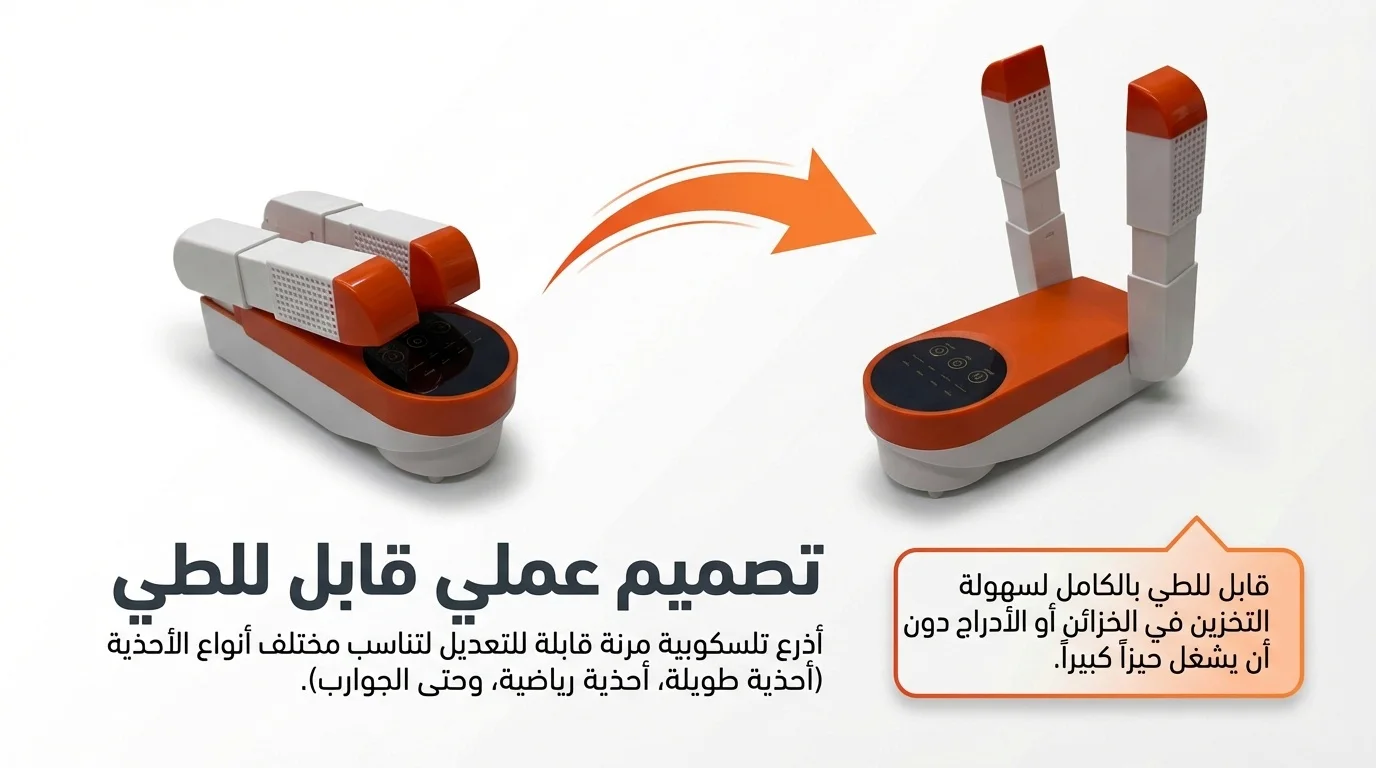 مجفف الأحذية الذكي | تعقيم وتجفيف آمن لجميع أنواع الأحذية