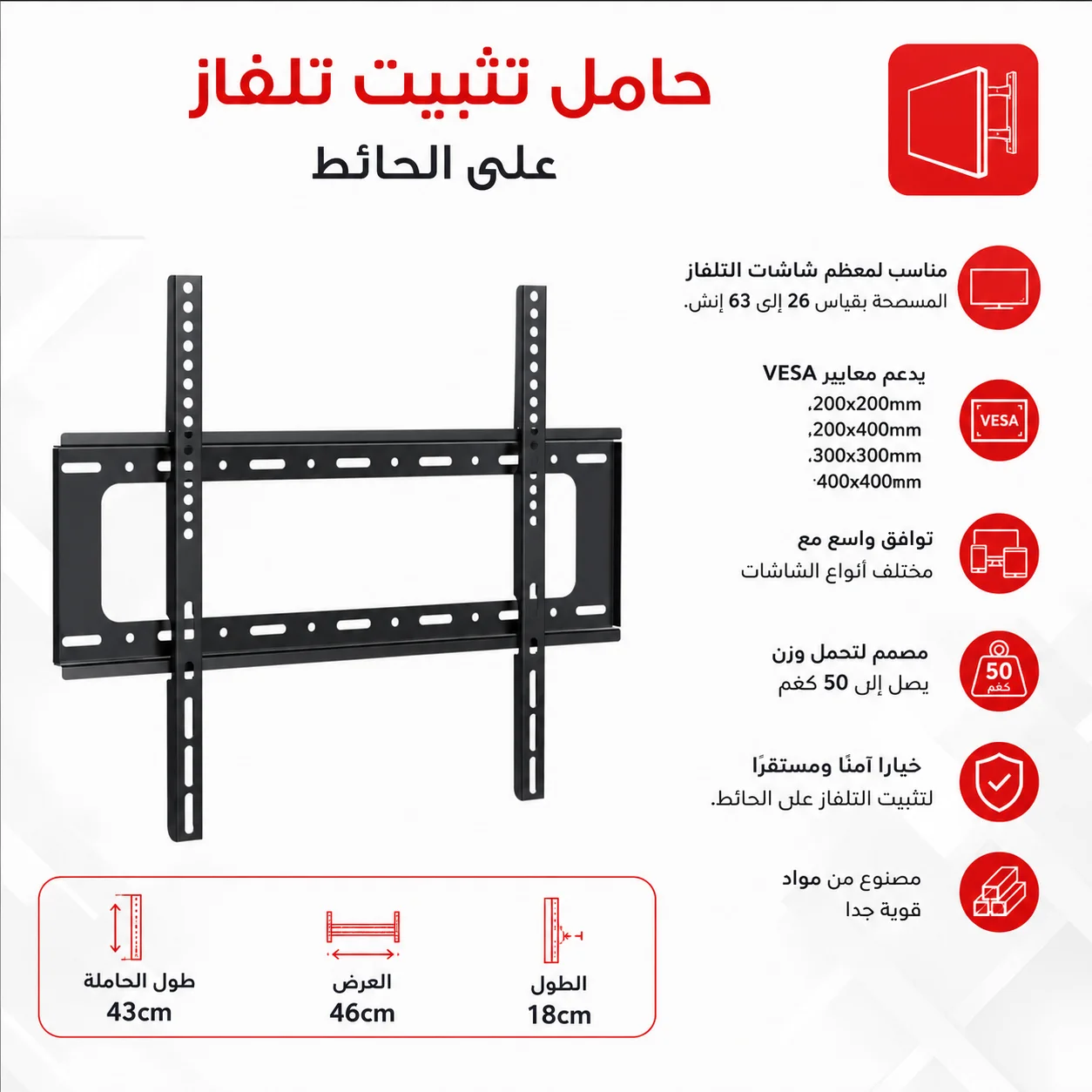 حامل شاشات جداري