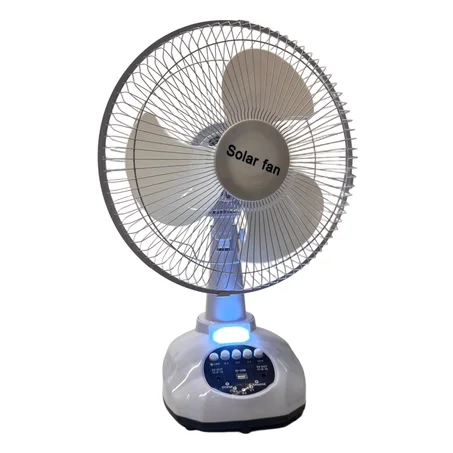 مروحة قابلة للشحن مع بطارية داخلية – 3 سرعات، منفذي USB، إضاءة منفصلة