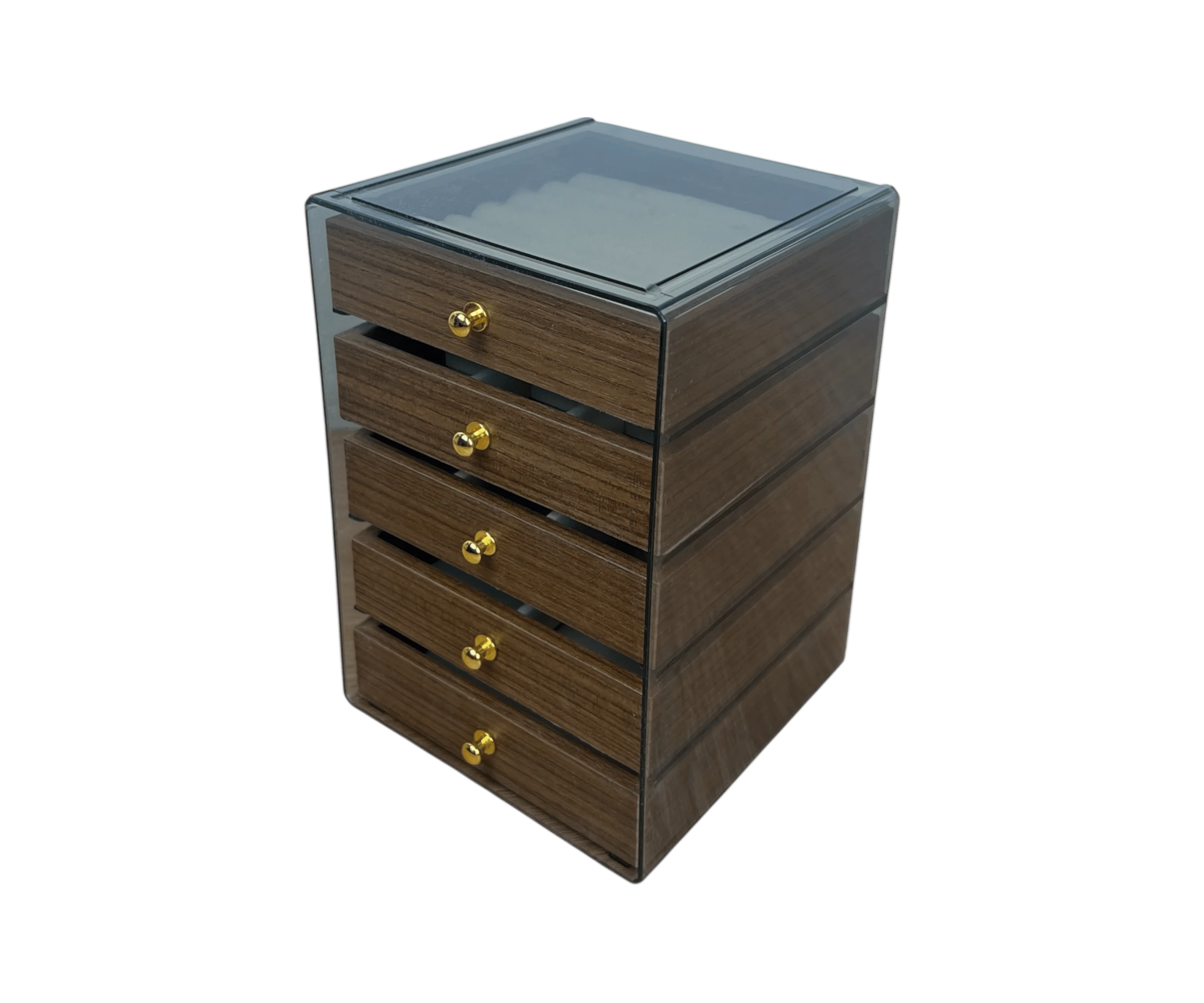 منظم مجوهرات خشبي فاخر بخمسة أدراج