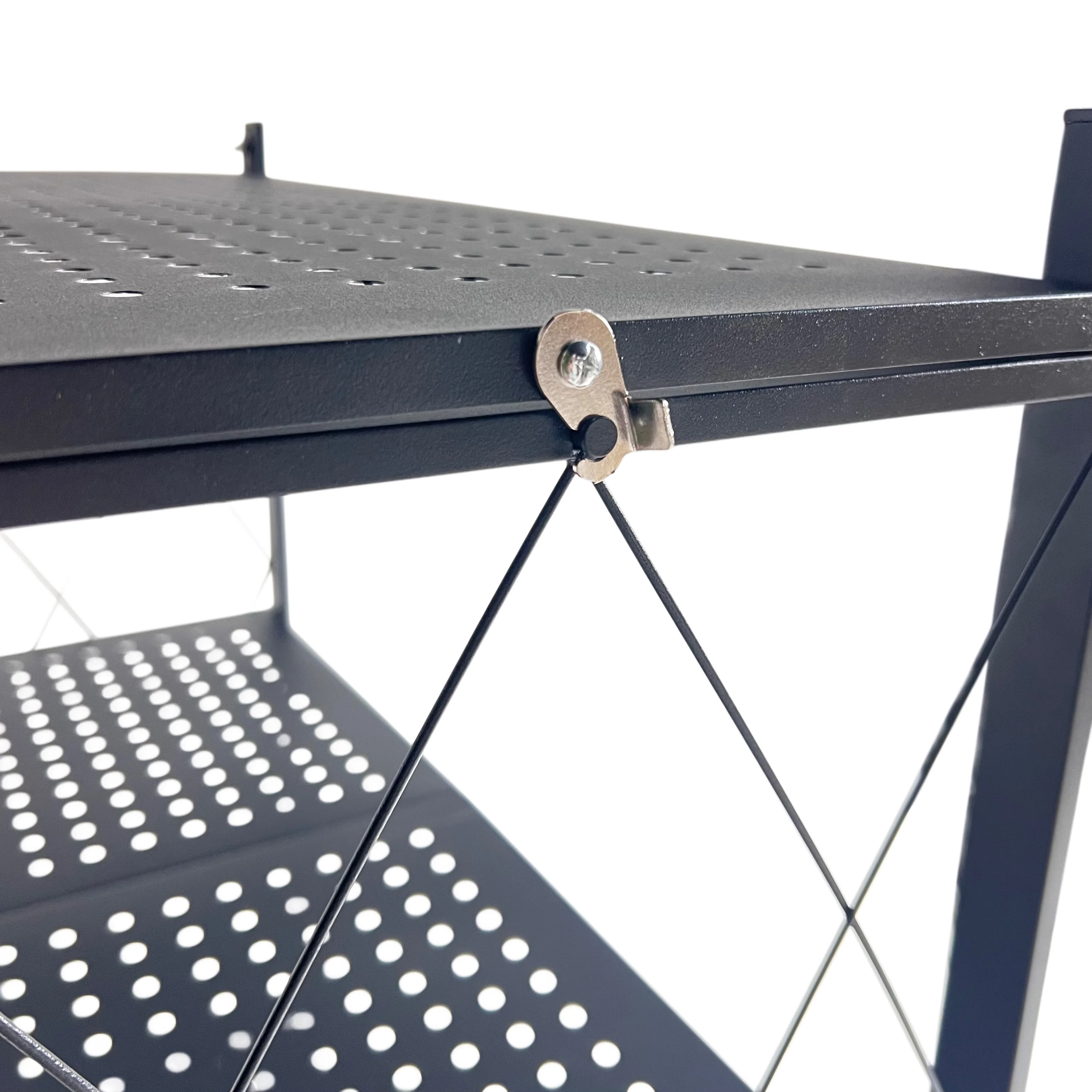 رف تخزين معدني قابل للطي 5 طبقات بعجلات