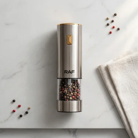 مطحنة التوابل الكهربائية – طحن ذكي بيد واحدة وإضاءة مدمجة بتصميم فخم