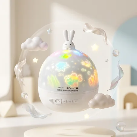 جهاز عرض ليلي أرنب مع بلوتوث وموسيقى