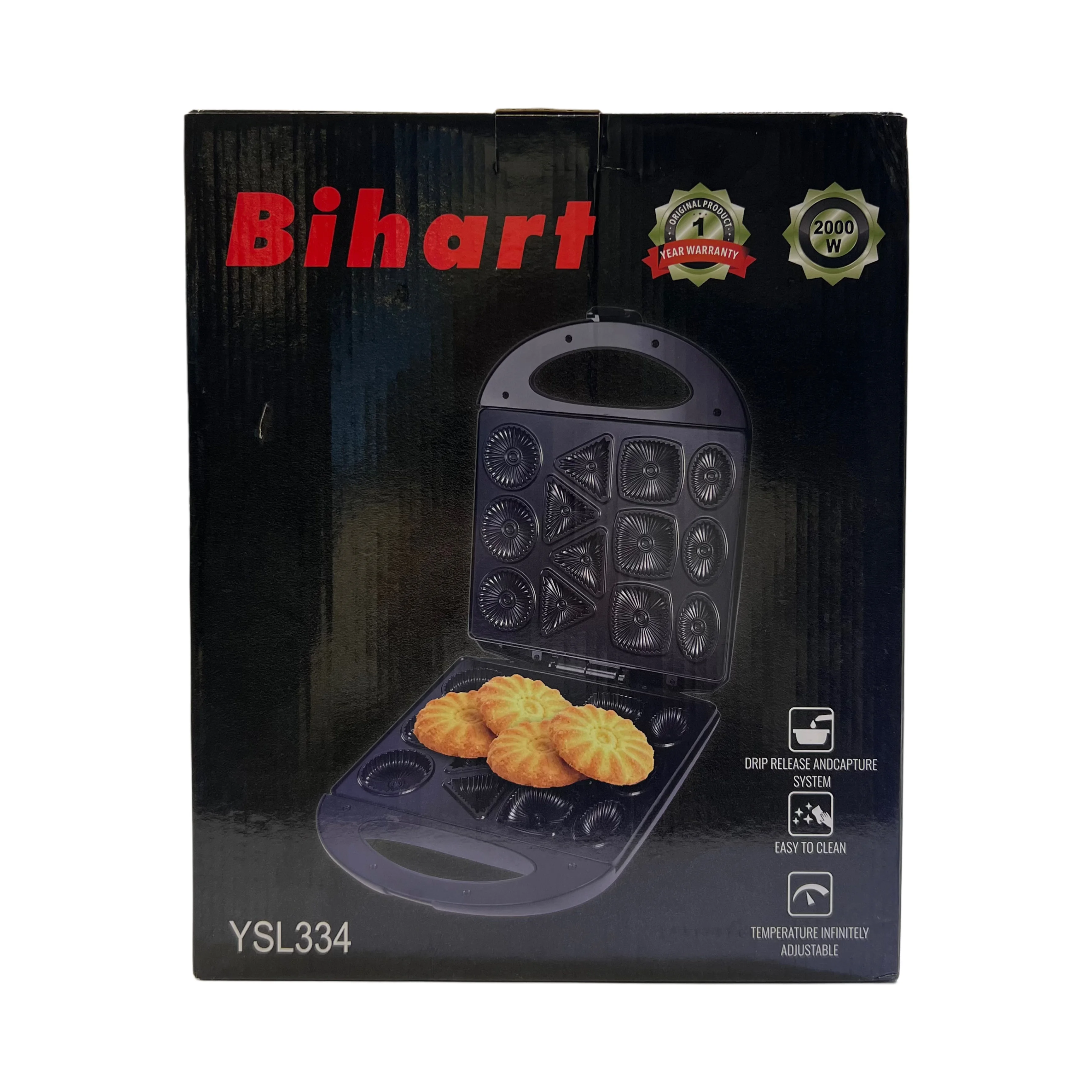 صانعة الكوكيز BiHart – 1400 واط، 4 تصاميم قوالب، تحكم بدرجة الحرارة