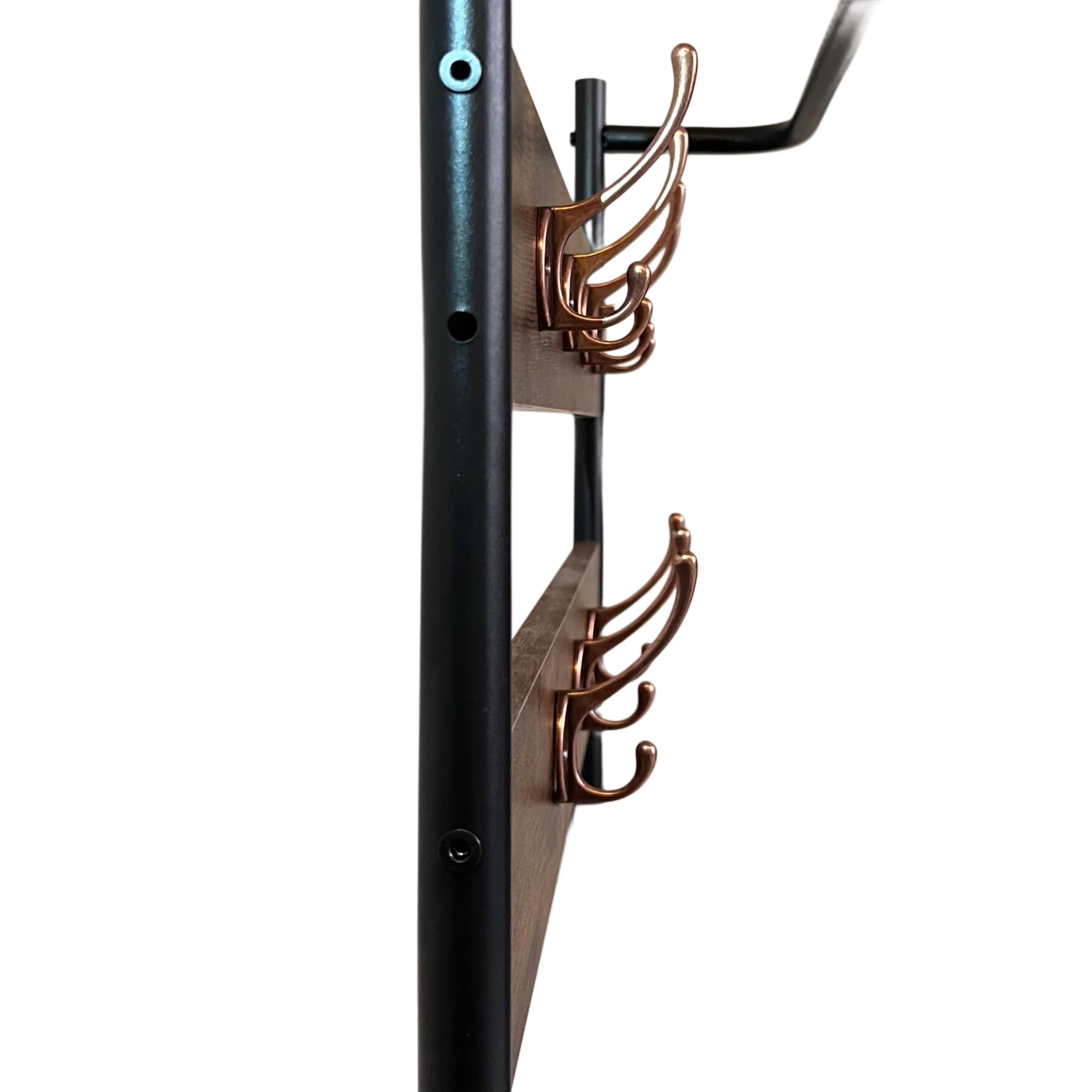 ستاند خشبي متعدد الاستخدامات 3 في 1 – مع خطافات ومقعد ورفوف أحذية