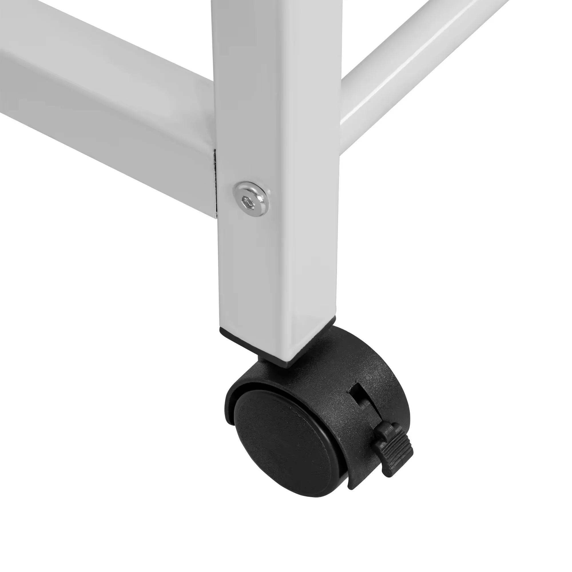 حامل ملابس مزدوج بعمودين و4 رفوف جانبية – سعة 88 كغم بعجلات قابلة للقفل