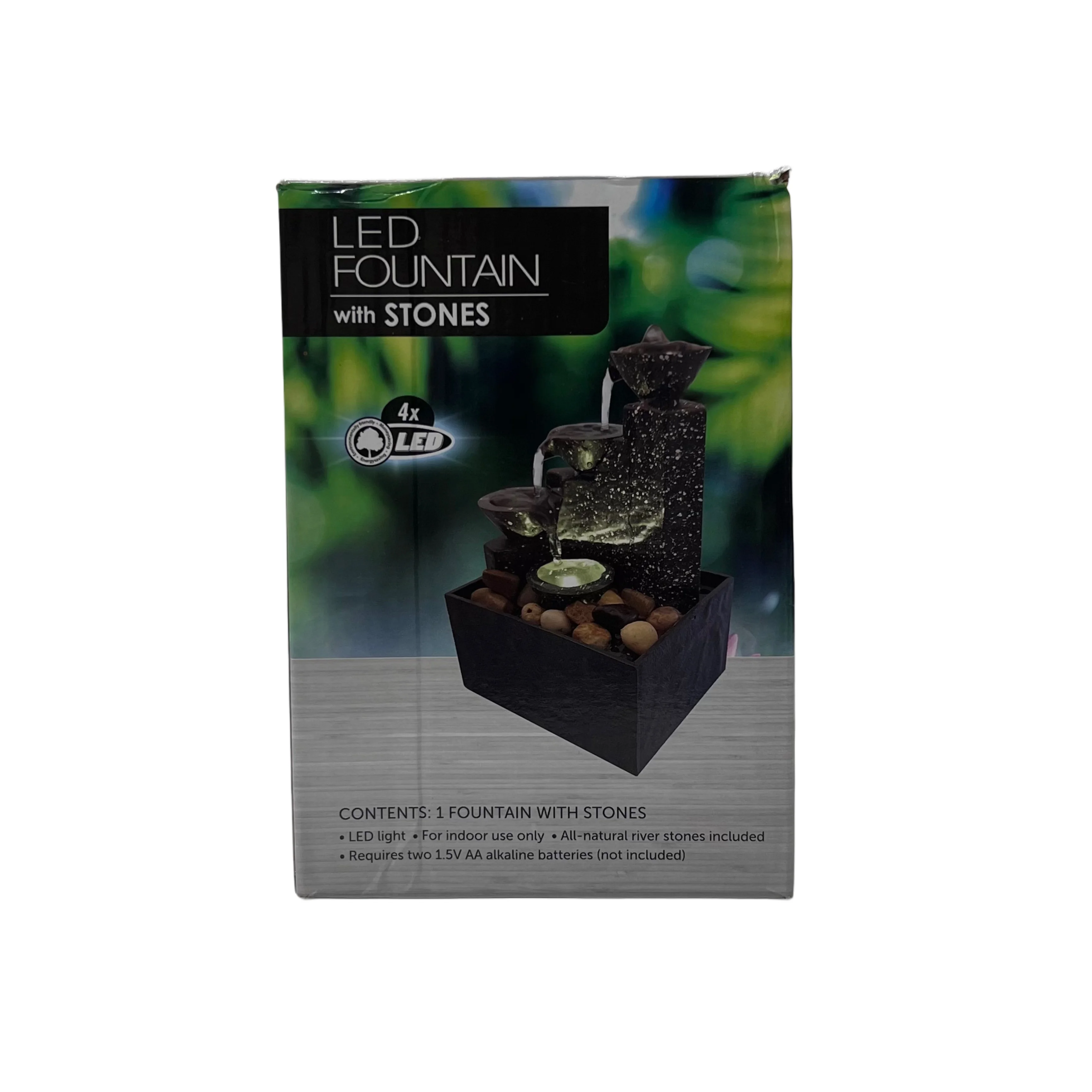 نافورة شلال ديكورية بإضاءة – تعمل بالبطاريات والكهرباء