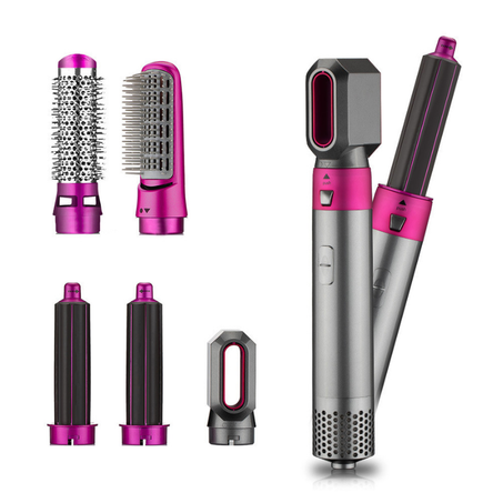 مجفف شعر بوليفيا 5 في 1 مشط فرد الشعر وفرشاة تمويج مع اسطوانات قابلة للتبديل