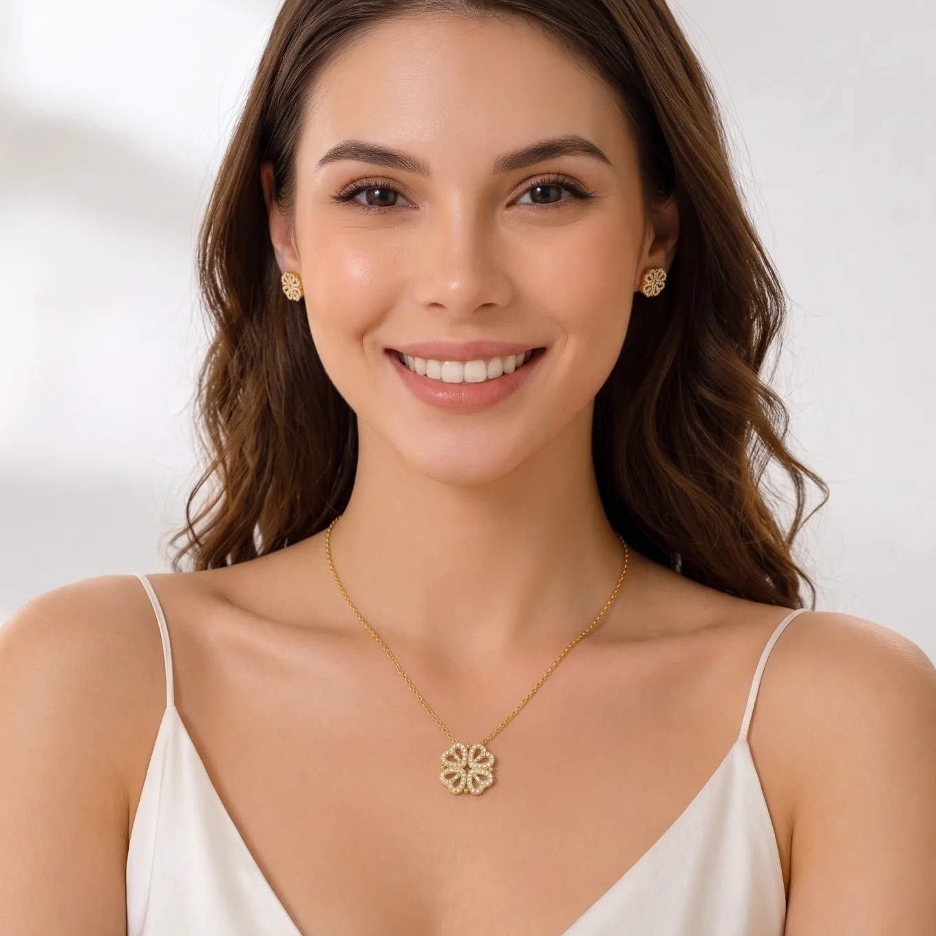 Parure 4 Cœurs Fusion 2-en-1 en Acier Inoxydable