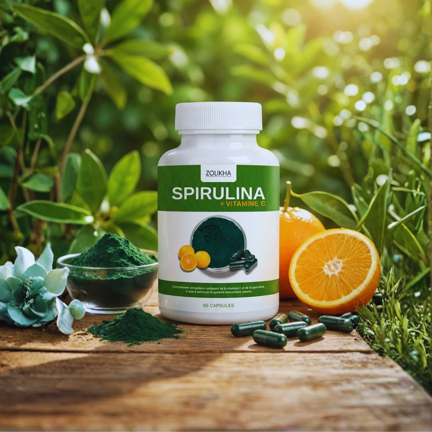 SPIRULINA + VITAMIN C 🌿💊 – Complément Alimentaire Naturel pour Énergie & Immunité