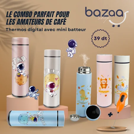 Thermos Digital  +  Mini Batteur ( Café Mousseur )