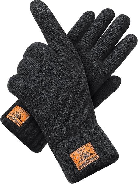 Guantes de invierno para hombres y mujeres, guantes cálidos para pantalla táctil, para clima frío, guantes térmicos de lana para adultos, para conducir mensajes de texto