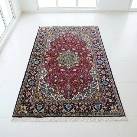 Tapis Isfahan en Laine de Kurk et Soie (175 × 105 cm)