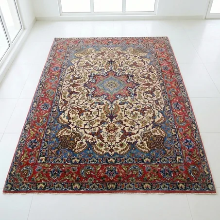 Tapis Isfahan en Laine et Soie (165 × 110 cm)