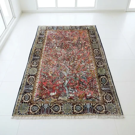 Tapis Ghom en Soie Naturelle "Arbre de Vie" (150 × 100 cm)